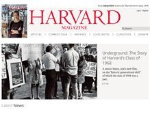 Tablet Screenshot of harvardmagazine.com